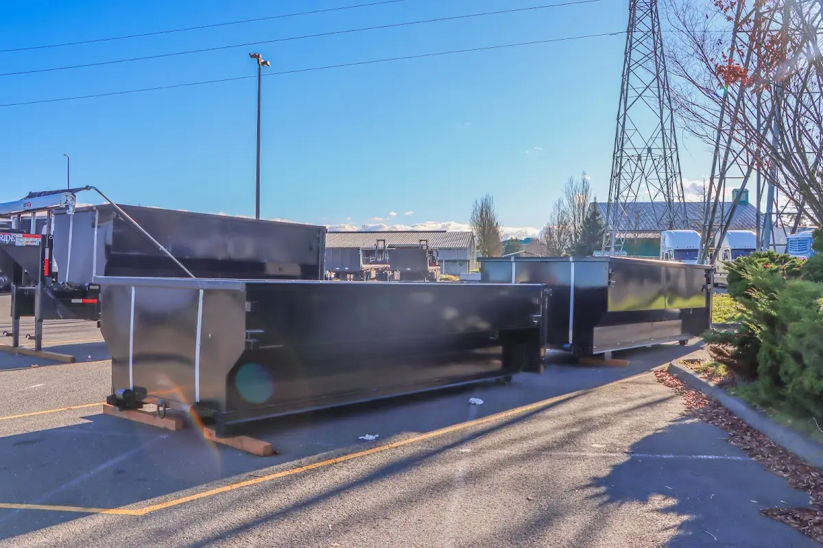 Roll-off dumpster ready for waste disposal at job site for 4 Yard Dumpster Rental in Altus